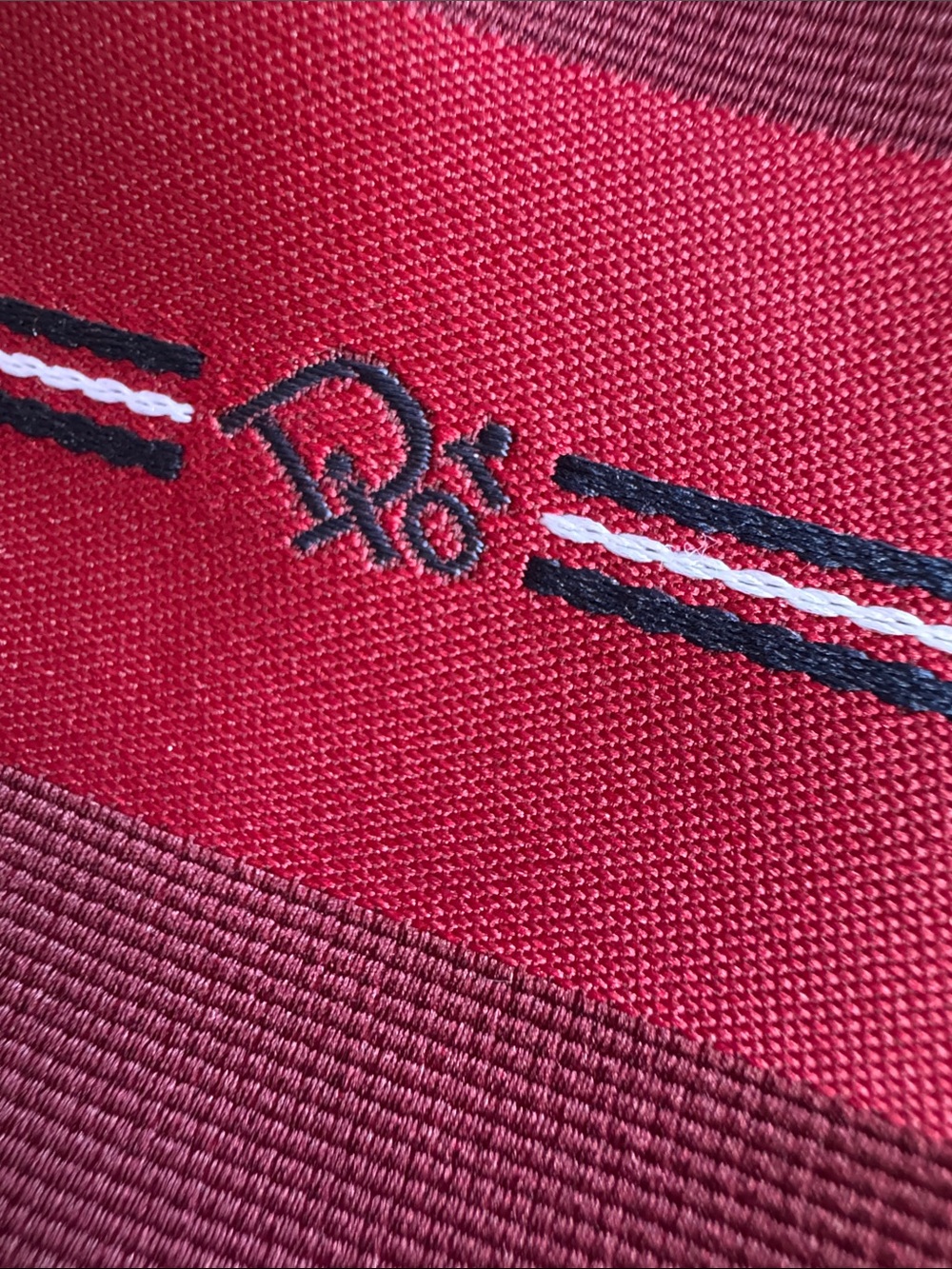 Dior Mens Burgundy and Crimson Striped Tie - Picture 3 of 3